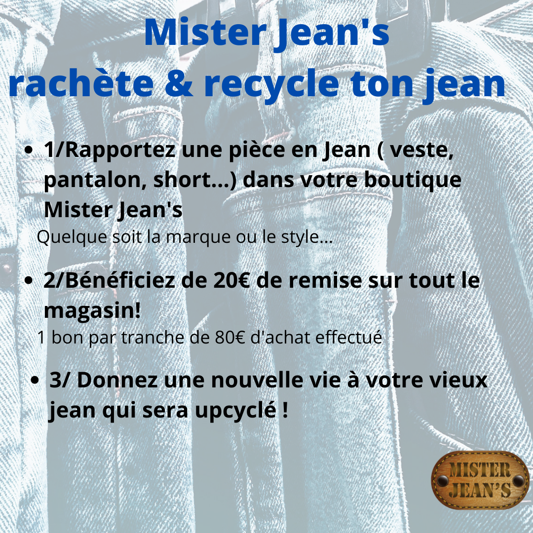 Mister Jean's rachète et recycle vos Jeans !