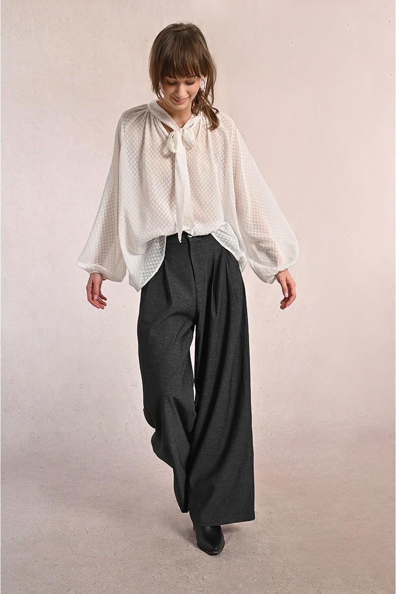 pantalon large taille haute