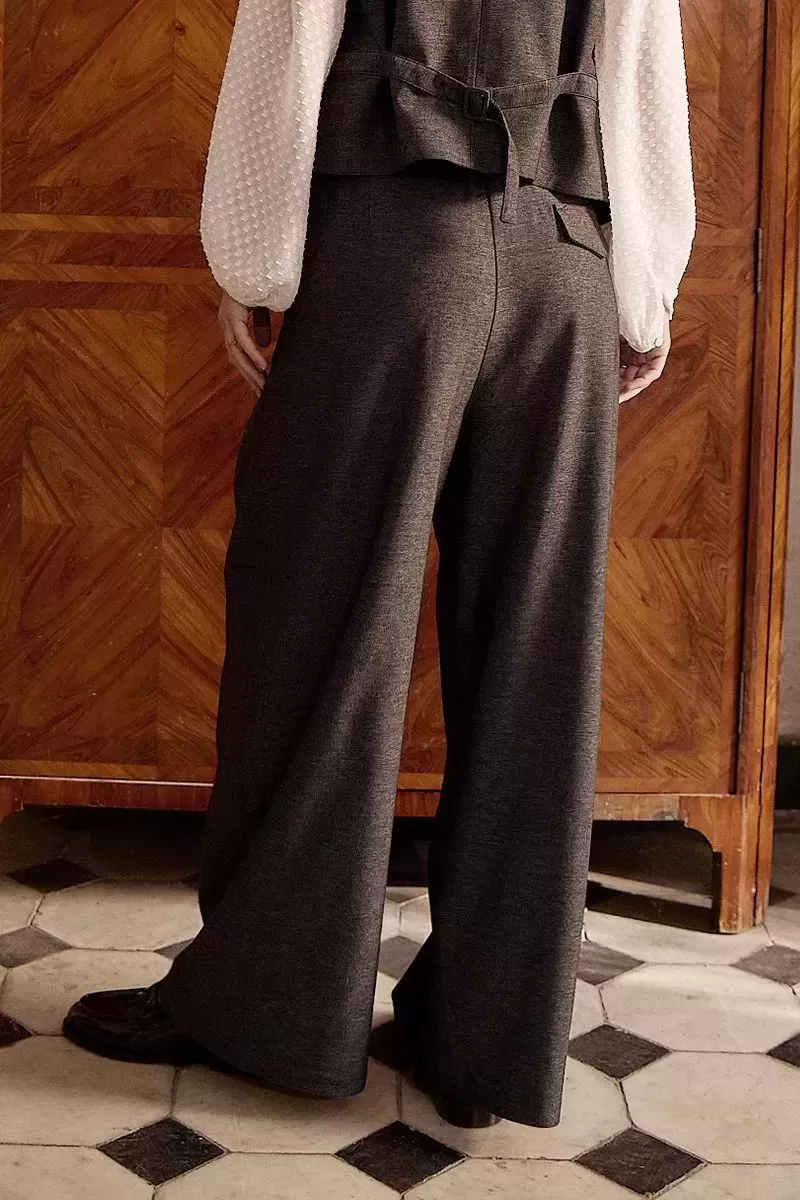 pantalon large taille haute