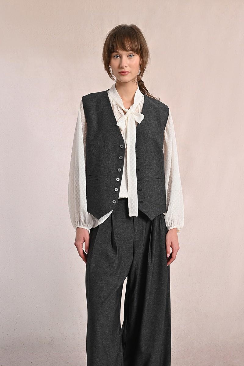 Veston droit sans manches