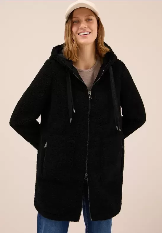 Manteau teddy avec capuche