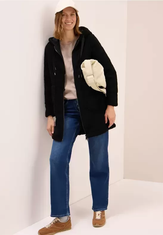 Manteau teddy avec capuche