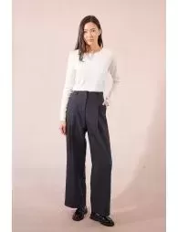 Pull fin en maille boutonné