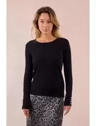 Pull fin en maille boutonné