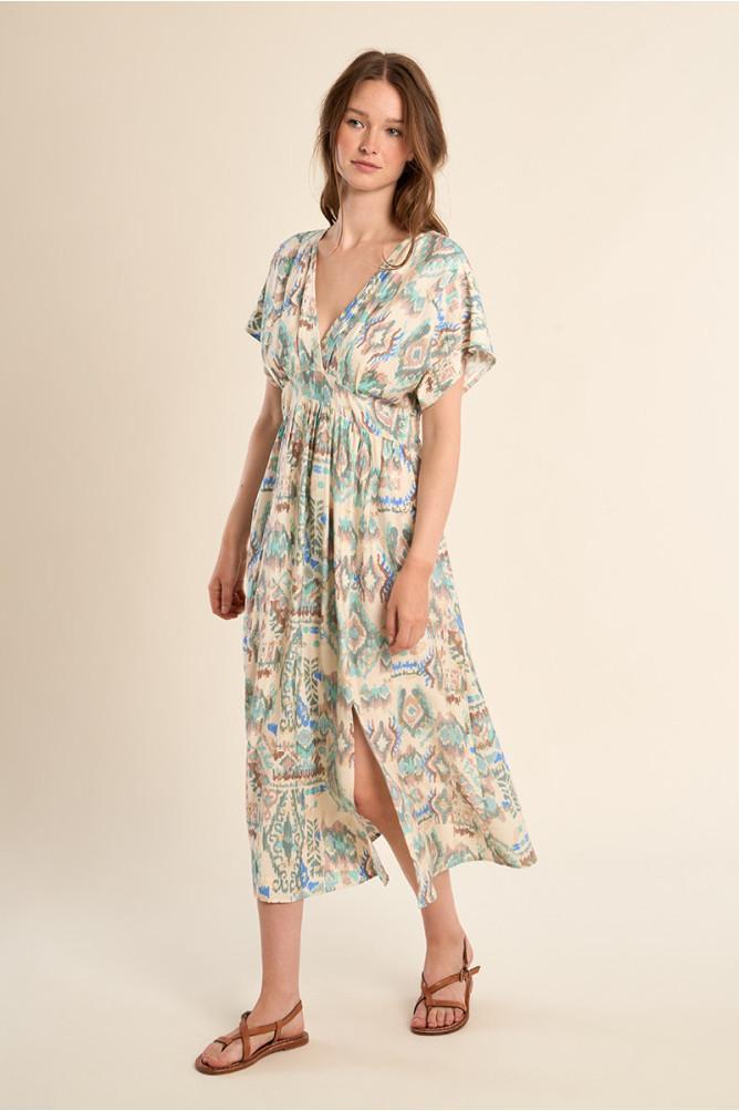 Robe longue à motif ethnique