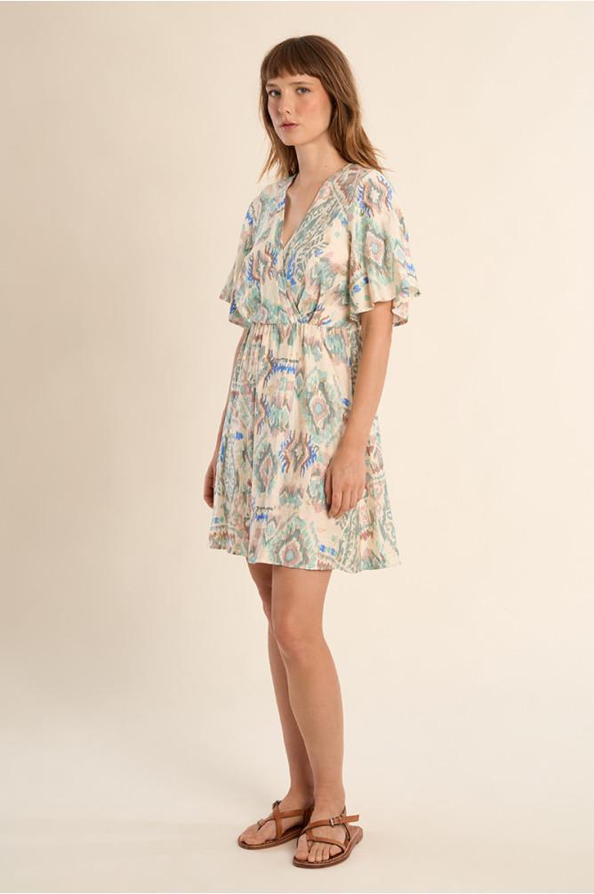 Robe courte à motif ethnique