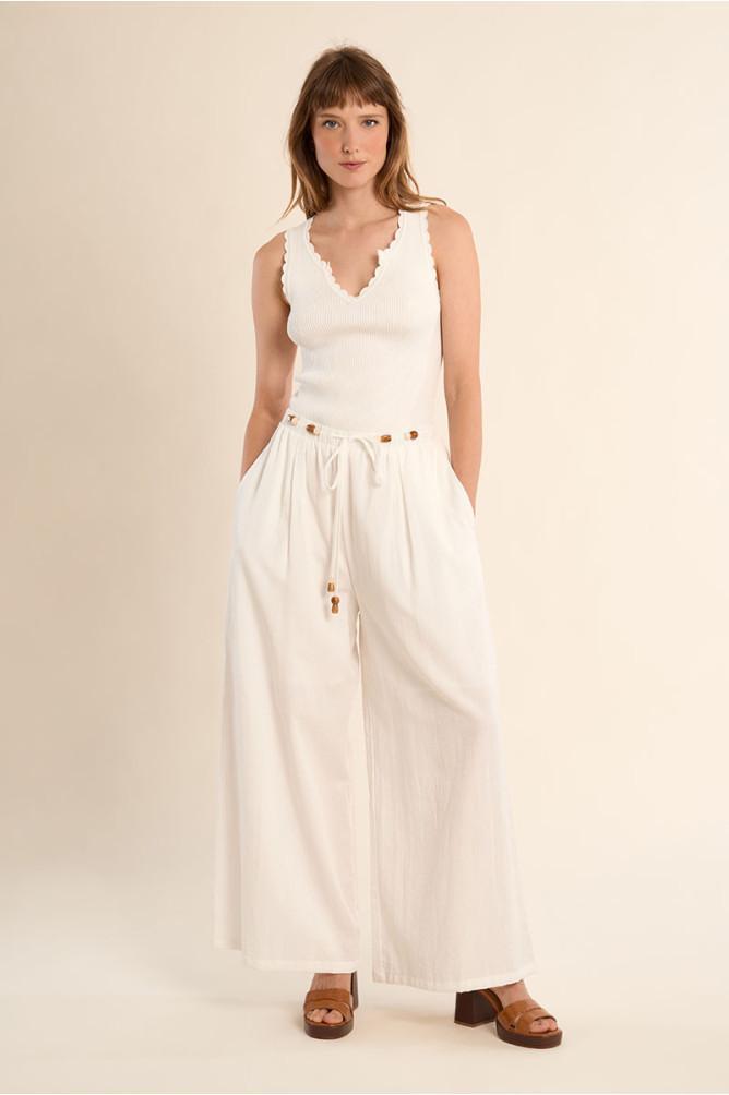 Débardeur en maille cotelee