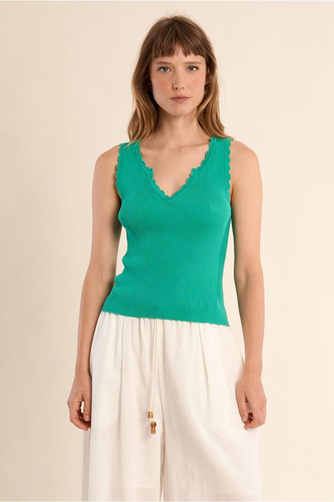 Débardeur en maille cotelee