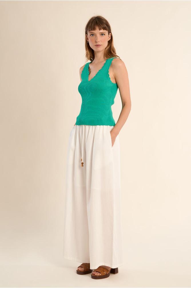 Débardeur en maille cotelee