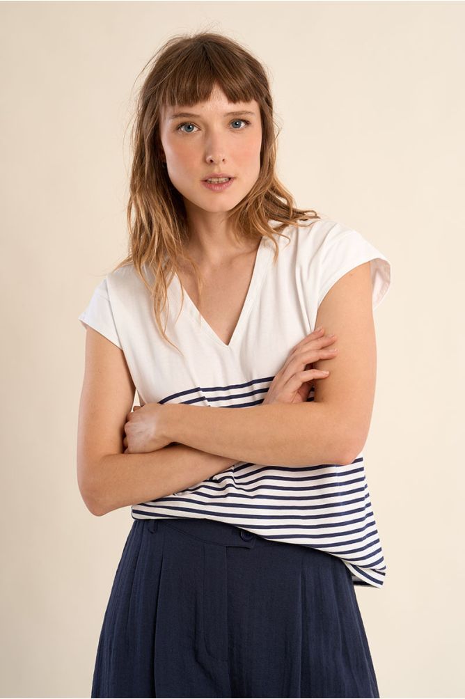 Top sans manches rayé