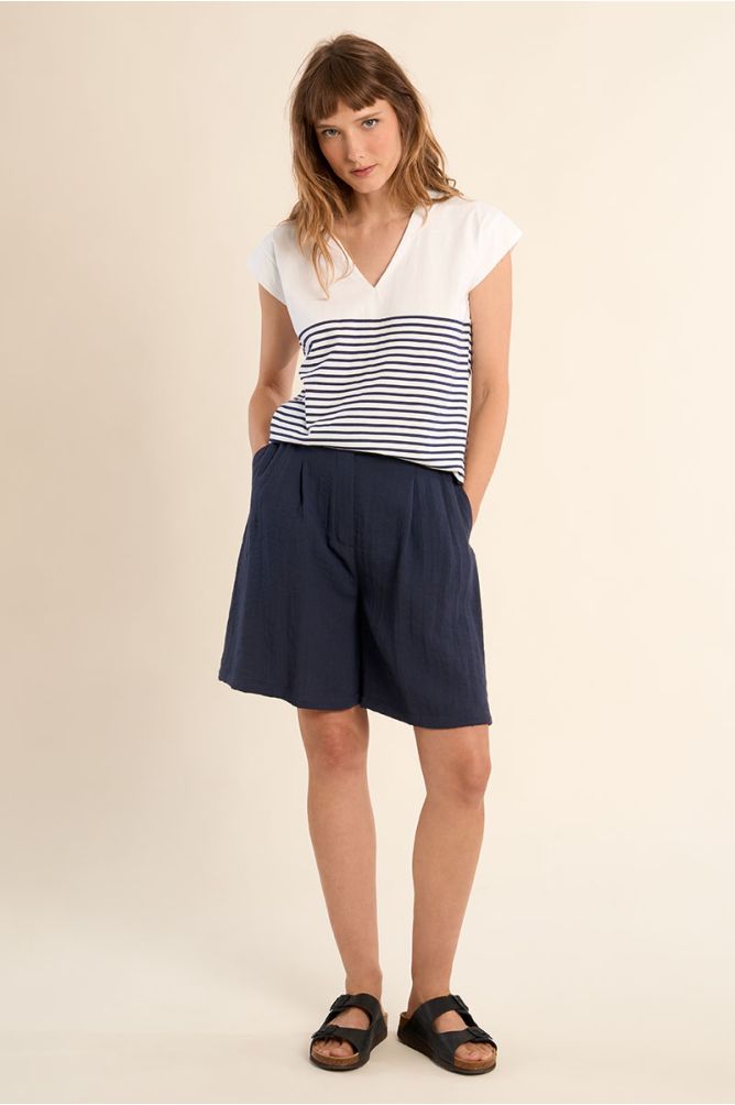 Top sans manches rayé