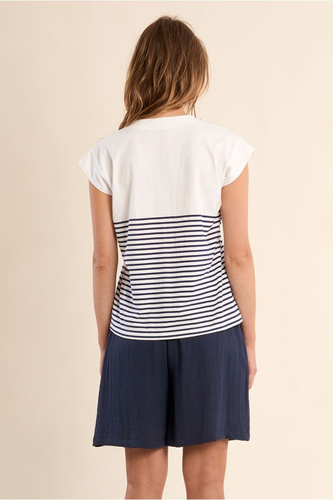 Top sans manches rayé