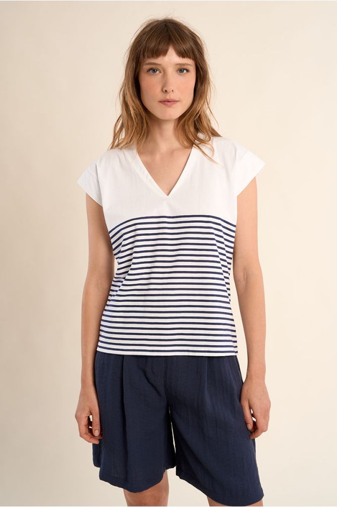 Top sans manches rayé