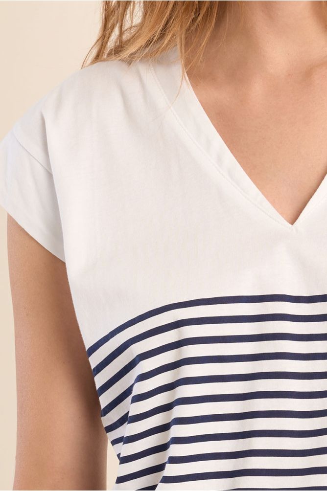 Top sans manches rayé