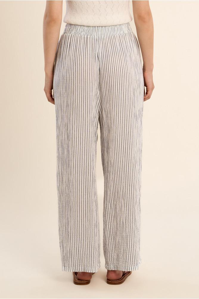 Pantalon en coton rayé