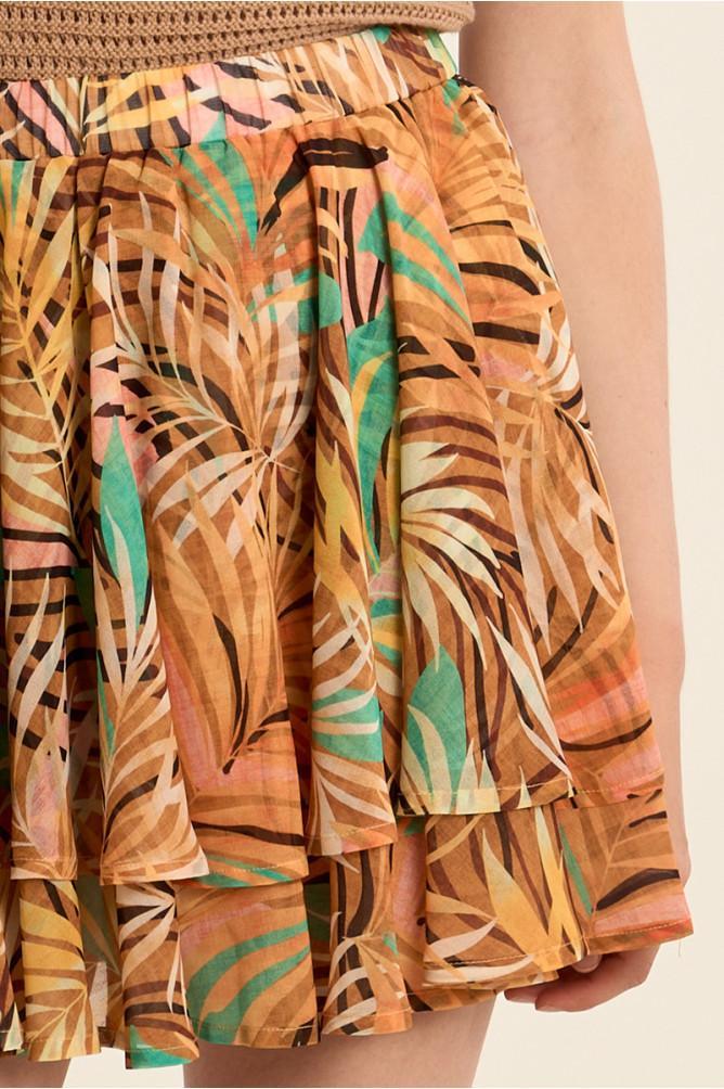 Mini jupe imprimée à volants