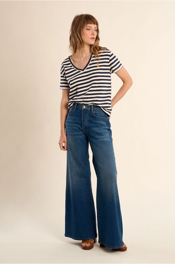 T shirt fluide à col v