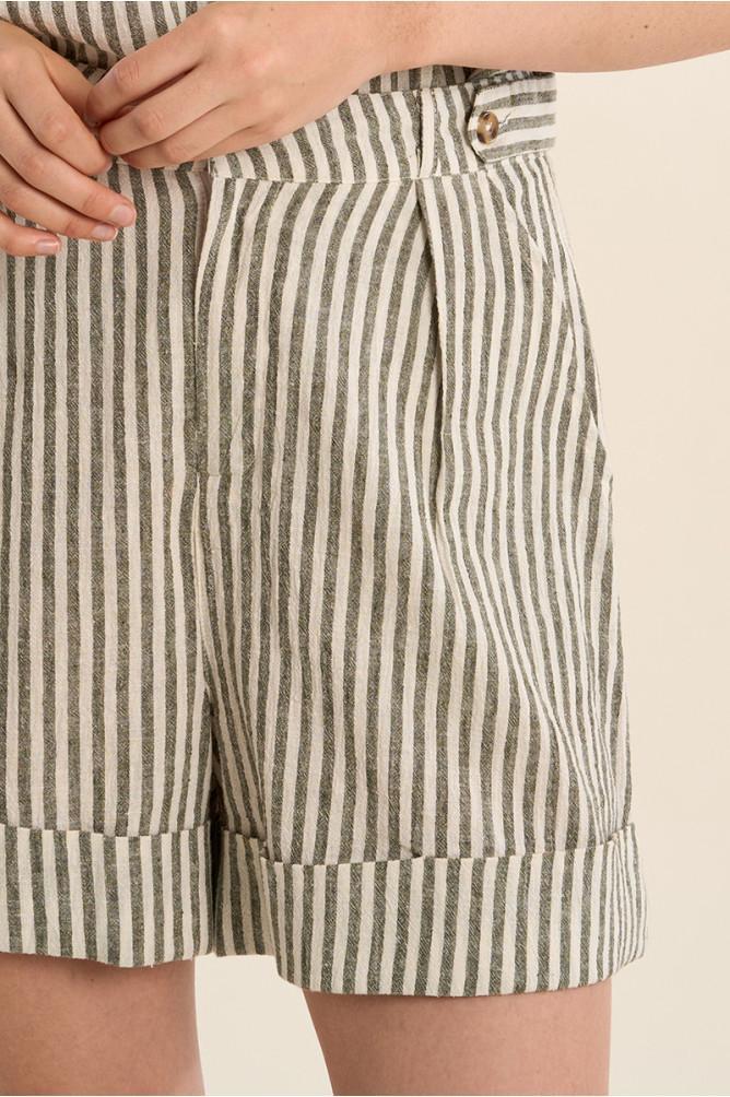 Short rayé en coton