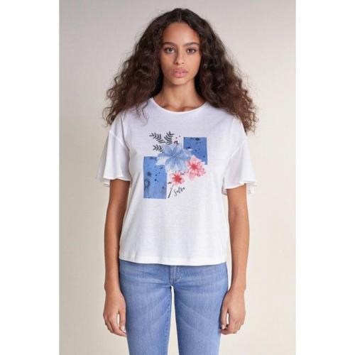 t shirt à motif fleuri